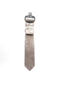 Fletcher’s Gallery Paisley Print Tie &amp; Pocket Square Set, Metallic Taupe image