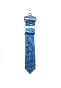 Fletcher’s Gallery Paisley Print Tie &amp; Pocket Square Set, Blue image
