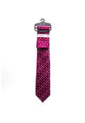 Fletcher’s Gallery Pin Dot Print Tie &amp; Pocket Square Set, Raspberry image