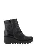 Fly London Metallic Wedge Ankle Boots, Black image