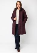 Frandsen Quilted Stich Long Hooded Coat, Purple image