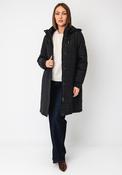 Frandsen Quilted Stich Long Hooded Coat, Black image