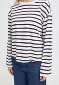 Fransa Bree Striped Long Sleeve Top, White and Navy image