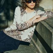 Fransa Adara Paisley Print Blouse, Beige