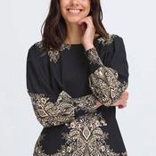 Fransa Adara Paisley Print Blouse, Black