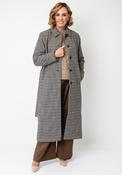 Fransa Checked Longline Wool-blend Coat, Beige Multi image