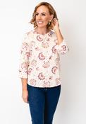 Fransa Seen Printed Long Sleeve Top, Beige image