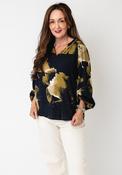 Fransa Abstract Print Blouse, Navy Multi image