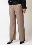 FreeQuent Faux Leather Wide Leg Trouser, Taupe image