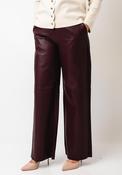 FreeQuent Faux Leather Wide Leg Trouser, Wine image