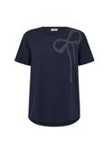 Freequent Fenjal Embellished Bow T Shirt, Navy image