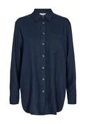 Freequent Lava Linen Shirt, Navy Blazer image