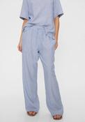 Freequent Lava Striped Linen Trousers, Blue &amp; White image