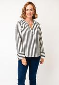 FreeQuent Striped V-Neck Blouse, Cream image