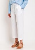 Freequent Lava Linen Cropped Trousers, Brilliant White image