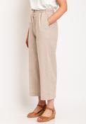 Freequent Lava Linen Cropped Trousers, Sand Melange image