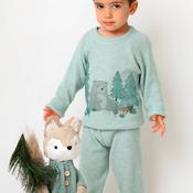 FS Baby Boy Forest Bear Knit 2 Piece Set, Green