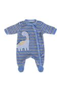 FS Baby Boy Dino Stripe Fleece Babygrow, Blue image