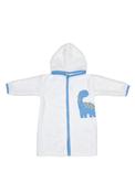 FS Baby Boy Dino Hooded Long Sleeve Bathrobe, White image