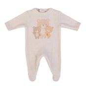 FS Baby Boy Long Sleeve Knit Babygrow, Beige
