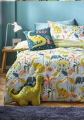 Furn Little Dinos Polycotton Duvet Cover Set, Green image