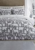 Fusion Arctic Animals Fleece Duvet Cover Set, Grey image