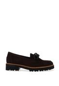 Gabor Suede Leather Loafers, Dark Brown image