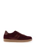 Gabor Suede Leather Laced Trainers, Wine image