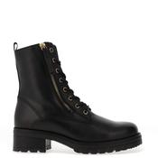 Gabor Zip Detail Lace Up Military Boots, Black
