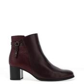 Gabor Leather Tassel Block Heel Ankle Boots, Wine