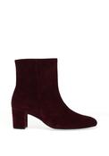 Gabor Suede Leather Block Heeled Boots, Wine image