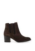 Gabor Suede Leather Block Heeled Ankle Boots, Mocha Brown image