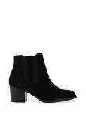 Gabor Suede Leather Block Heeled Ankle Boots, Black image