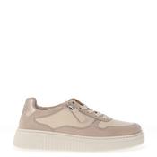 Gabor Suede Leather Gum Sole Trainers, Light Beige