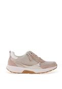Gabor Rolling Soft Leather Printed Side Zip Trainers, Beige image