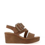 Gabor Suede Leather Criss Cross Wedge Sandals, Tan image