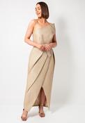 Giorgia Jo Lurex Textured One Sleeve Pencil Dress, Gold image