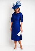 Gabriela Sanchez Jacquard Bateau Neck Dress, Cobalt image