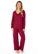 Gaspe Star Print Long Sleeve Pyjama Set, Red image