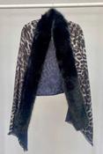Malissa J Leopard Print Faux Fur Shawl, Grey image