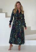 Girl In Mind Brielle Animal Print Shirt Midi Dress, Green image
