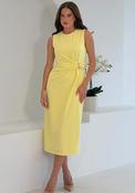 Girl In Mind Louisa with Gold Buckle Wrap Midi Dress, Yellow image