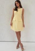 Girl in Mind Athenia Tweed Pocket Mini Dress, Yellow image