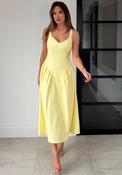 Girl in Mind Autunm Strappy Maxi Dress, Yellow image