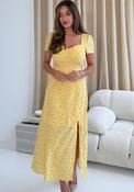 Girl in Mind Lillian Sweetheart Midi Dress, Yellow image