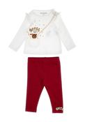 Guess Baby Girl Pocket Top and Legging Set, Red image
