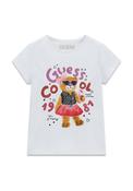 Guess Girl Cool Teddy Short Sleeve Tee, White image