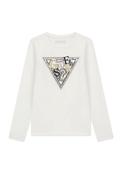 Guess Older Girl Long Sleeve Logo Top, White image