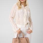 Guess Amorette Satchel Handbag, Beige image