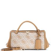 Guess Audrey Logo Medium Satchel Bag, Beige image